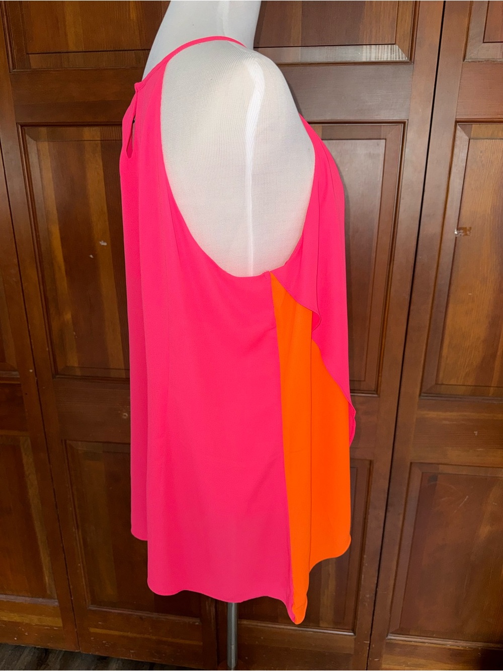 XL Barbiecore Girl’s Night Out Neon Bright Flowy Halter Layered Resort - Picture 4 of 9